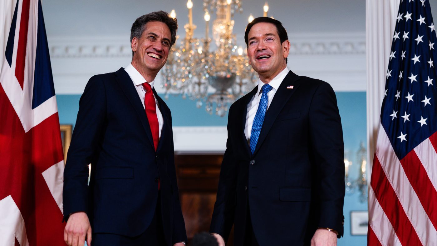 Miliband dodges past Trump insults as he meets Rubio in Washington