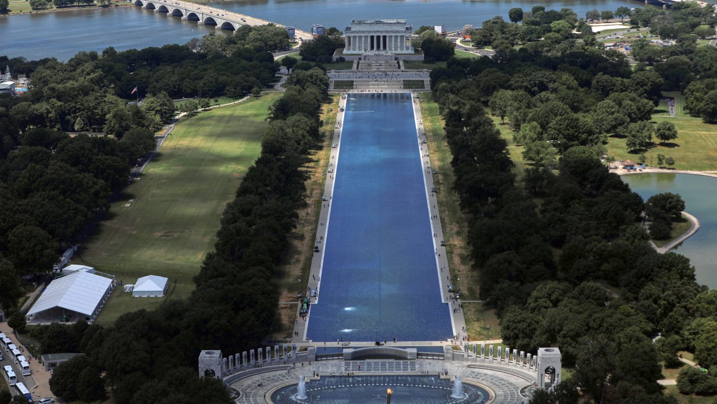 Trump Details Vandalism Theory on Reflecting Pool Damage