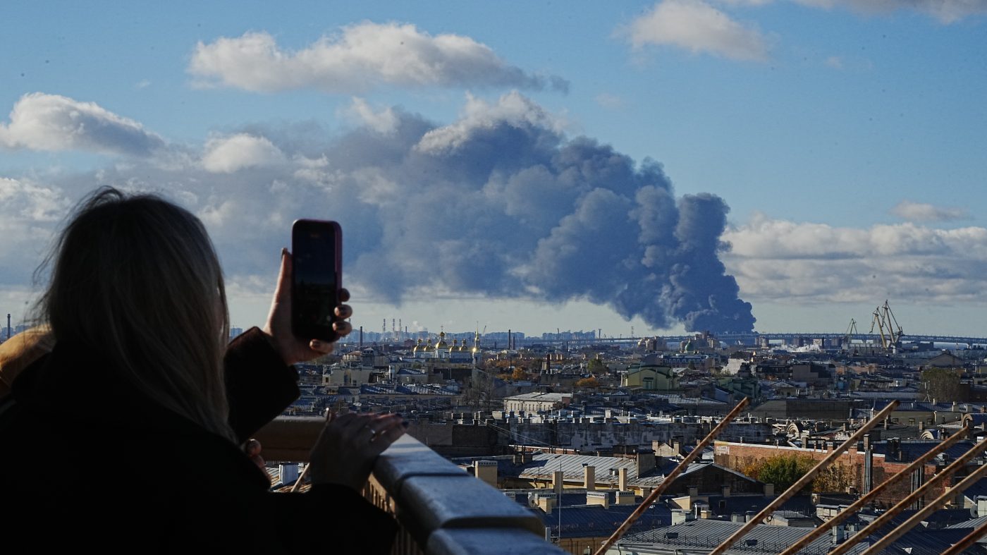 Ukraine hits St. Petersburg oil terminal in record drone barrage